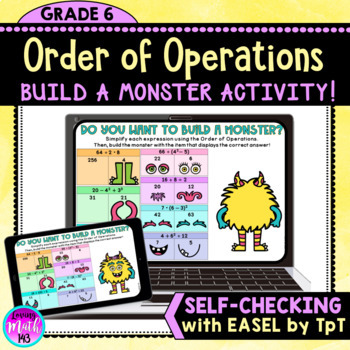 Preview of Order of Operations: Build a Monster Digital Activity (Self-Checking)