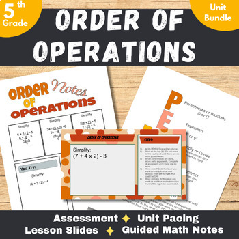Preview of Order of Operations Bundle - PEMDAS Guided Notes, Lesson Slides, Assessment