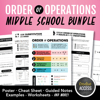 Preview of Order of Operations Bundle for Evaluating Expressions and Solving Equations