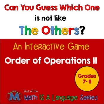 Preview of Order of Operations - Can you guess which one? Game II