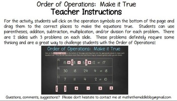 FREE Order of Operations Challenge for Google Slides - Distance Learning