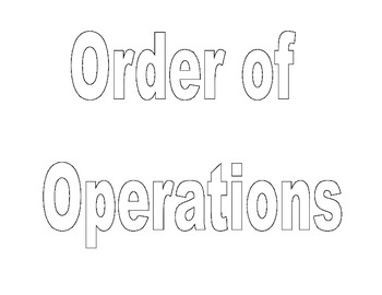 Preview of Order of Operations Classroom Sign Anchor Chart to Color and Post