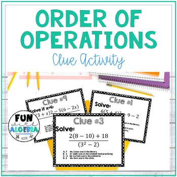 Preview of Order of Operations Clue Activity - {Algebra 1}