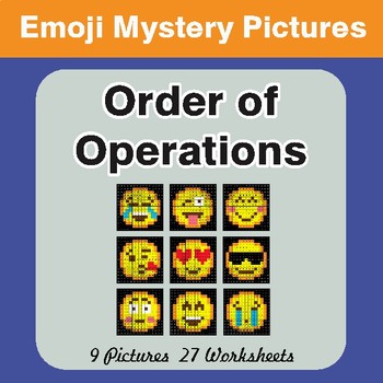 Order of Operations Color-By-Number EMOJI Math Mystery Pictures