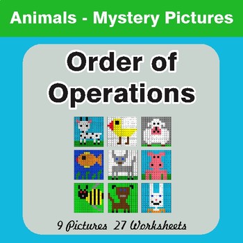 Order of Operations - Color-By-Number Math Mystery Pictures