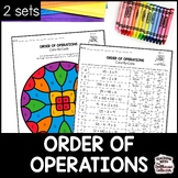 Order of Operations Color by Code Worksheets 6th Grade Mat