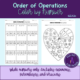 Order of Operations Color by Number Activity (Whole Numbers)