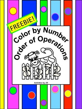 Preview of Order of Operations Color by Number FREEBIE (Distance Learning)
