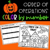 Order of Operations Halloween Activity Color by Number