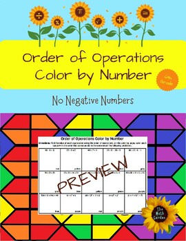 Preview of Order of Operations Color by Number (No Negatives)