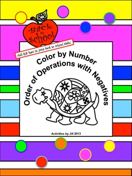 Preview of Order of Operations Color by Number with Negatives (Distance Learning)