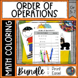 Order of Operations Math Color Pages Bundle Distance Learn