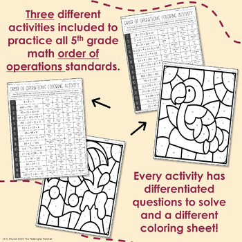 Order Of Operations Coloring Activity Pages Sketch ...