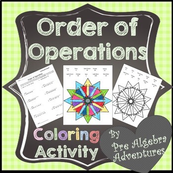 Preview of Order of Operations Color by Number Worksheet - PEMDAS Activity - No Prep - Fun!