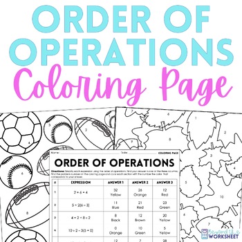 Preview of Order of Operations Coloring Page