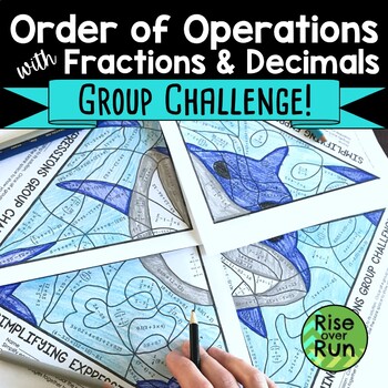 Preview of Math Coloring Sheets for Order of Operations with Fractions & Decimals