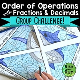 Math Coloring Sheets for Order of Operations with Fraction
