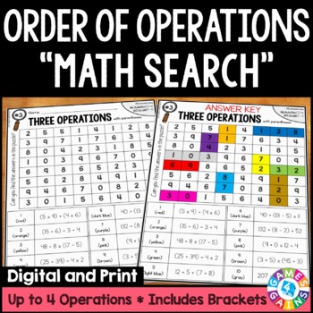 Preview of Order of Operations Coloring Worksheets Activities PEMDAS Evaluating Expressions