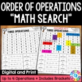 Order of Operations Coloring Worksheets Activities PEMDAS 