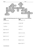 Order of Operations Crossword Puzzle II - No Negative Integers