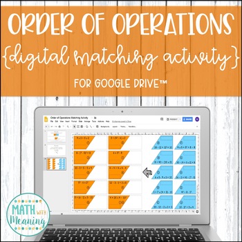 Preview of Order of Operations DIGITAL Matching Activity for Google Drive
