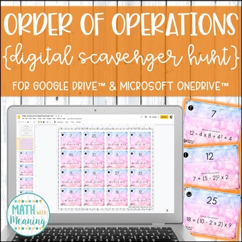 Preview of Order of Operations DIGITAL Scavenger Hunt Activity For Google Drive & OneDrive