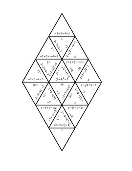 Order of Operations Diamond Puzzle