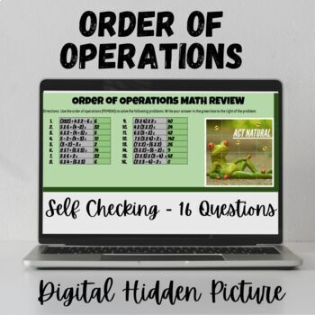 Preview of Order of Operations Digital Activity 