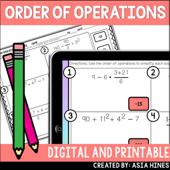 Preview of Order of Operations Self-Checking Activity