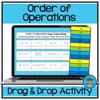 Preview of Order of Operations Digital Activity Drag & Drop with Negative Numbers