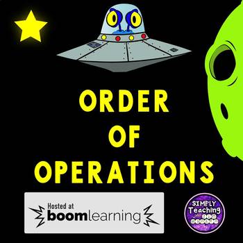 Preview of Order of Operations Digital Boom Cards using parenthesis, brackets, and braces