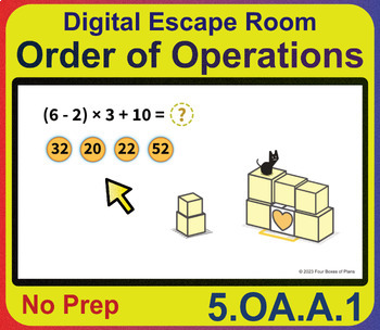 Preview of Order of Operations Digital Escape Room Activity