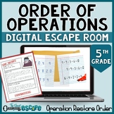 Order of Operations Digital Escape Room 5th Grade Self-Che