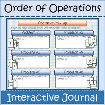 Preview of Order of Operations Digital Interactive Notebook Distance Learning