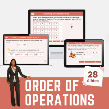 Preview of Order of Operations - Digital Lesson and Activities for 9th - 10th Grade