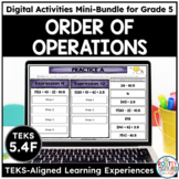 Order of Operations Digital Math Activities, Task Cards, a