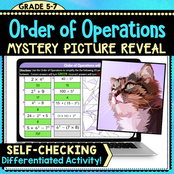 Preview of Order of Operations Digital Mystery Picture Reveal Differentiated!