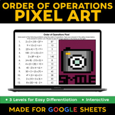 Order of Operations Digital Pixel Art - 3 Levels for Easy 