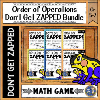 Preview of Order of Operations Don't Get ZAPPED Partner Math Games Bundle - Math Centers