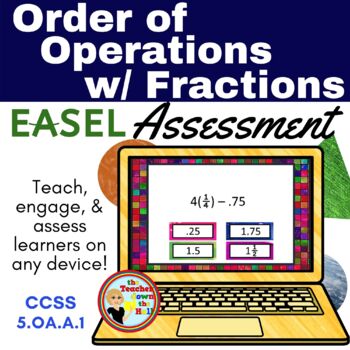 Preview of Order of Operations Easel Assessment - Digital PEMDAS Activity