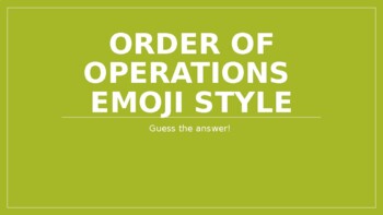 Preview of Order of Operations Emoji Riddles