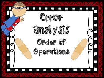 Preview of Order of Operations Error Analysis {Higher Order Thinking}