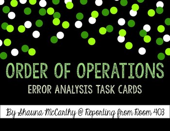 Preview of FREE Order of Operations Error Analysis Task Cards
