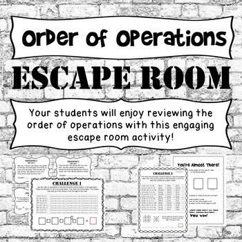 Preview of Order of Operations Escape Room Activity