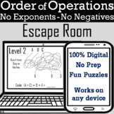 Order of Operations Activity Digital Escape Room Game: No Exponents No Negatives