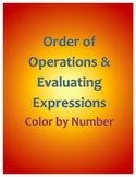 Order of Operations & Evaluating Expressions Color by Number