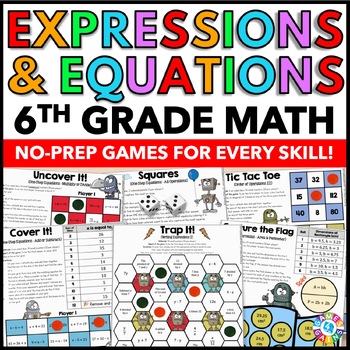 Preview of Order of Operations, Evaluating Expressions, Equations & Inequalities 6th Grade