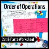 Order of Operations Evaluating Expressions Worksheet Activ