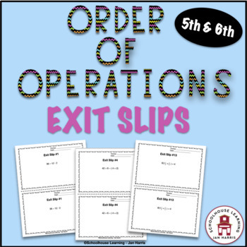 Preview of Order of Operations Exit Slips