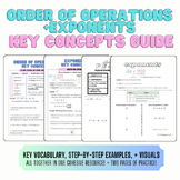 Order of Operations + Exponents Key Concepts Guide/Anchor 